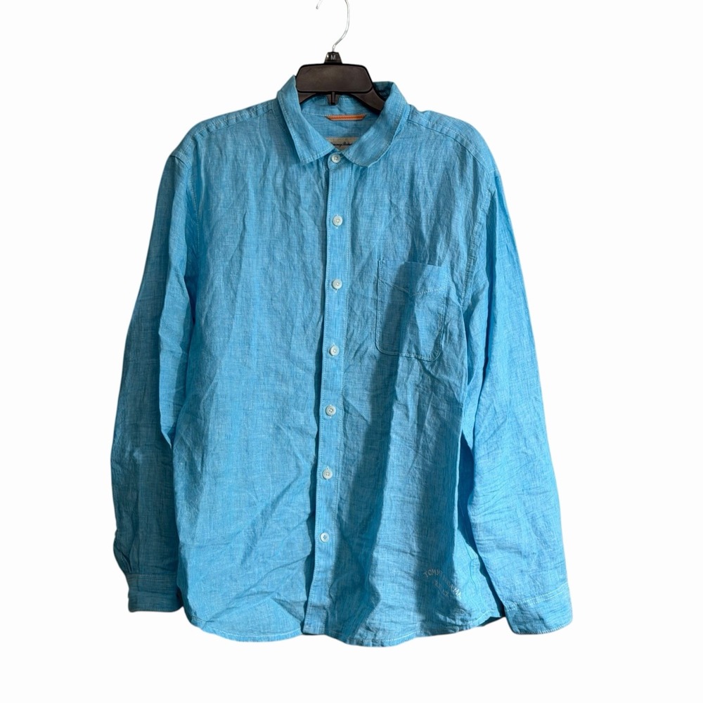 Tommy Bahama Relax Large 100%  Linen Button Front Shirt Long Sleeve Casual
